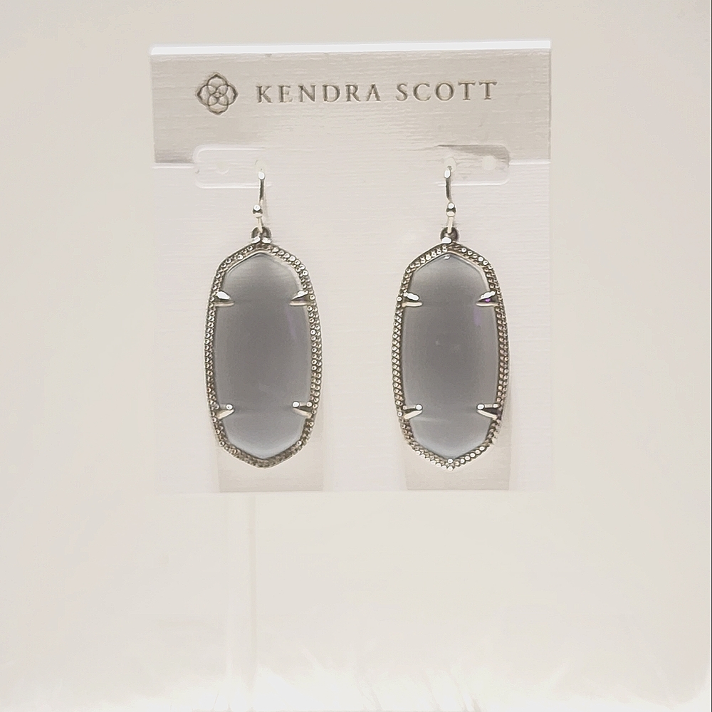 Kendra Scott Elle Drop Earrings in Silver and Slate